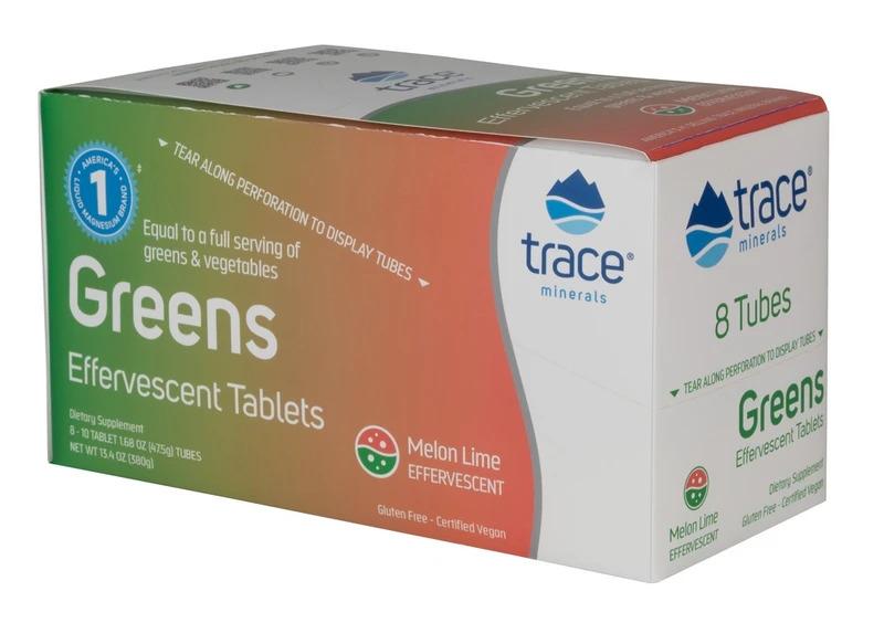 Trace Minerals Greens - Effervescent Tablets, Melon Lime - 8 x 10 tablets