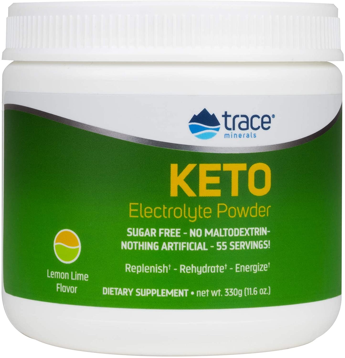 Trace Minerals Keto Electrolyte Powder, Lemon Lime - 330g