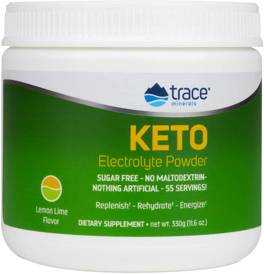 Trace Minerals Keto Electrolyte Powder, Lemon Lime - 330g
