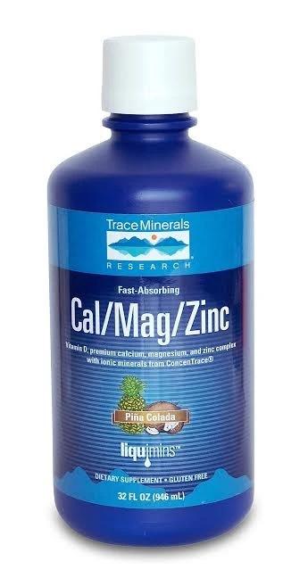 Trace Minerals Liquid Cal/Mag/Zinc, Pina Colada - 946 ml.