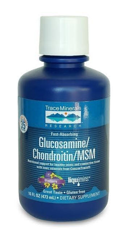 Trace Minerals Liquid Glucosamine Chondroitin MSM, Blueberry - 473 ml.