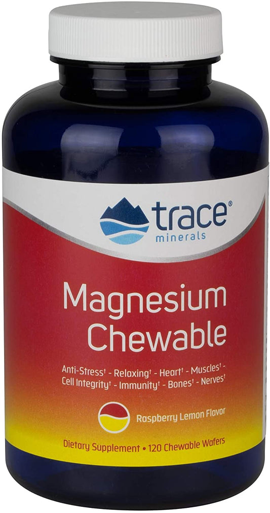 Trace Minerals Magnesium Chewable, Raspberry Lemon - 30 chewable wafers