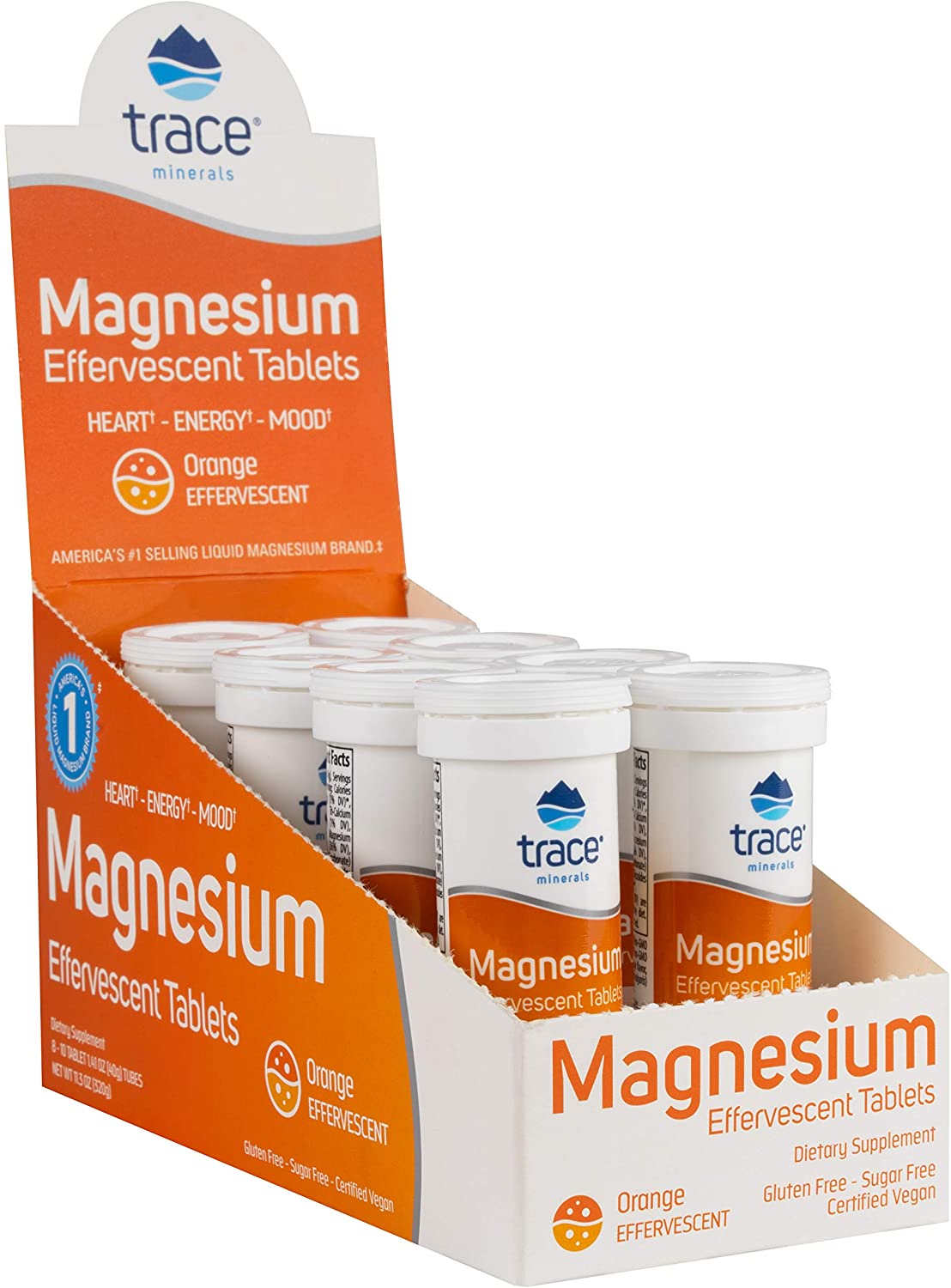 Trace Minerals Magnesium - Effervescent Tablets, Orange - 8 x 10 tabs