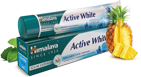 Himalaya Active White Herbal Toothpaste - Fresh Gel - 75 ml. (Pack of 6)