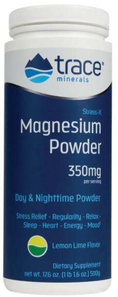 Trace Minerals Stress-X Magnesium Powder, Lemon Lime - 500g