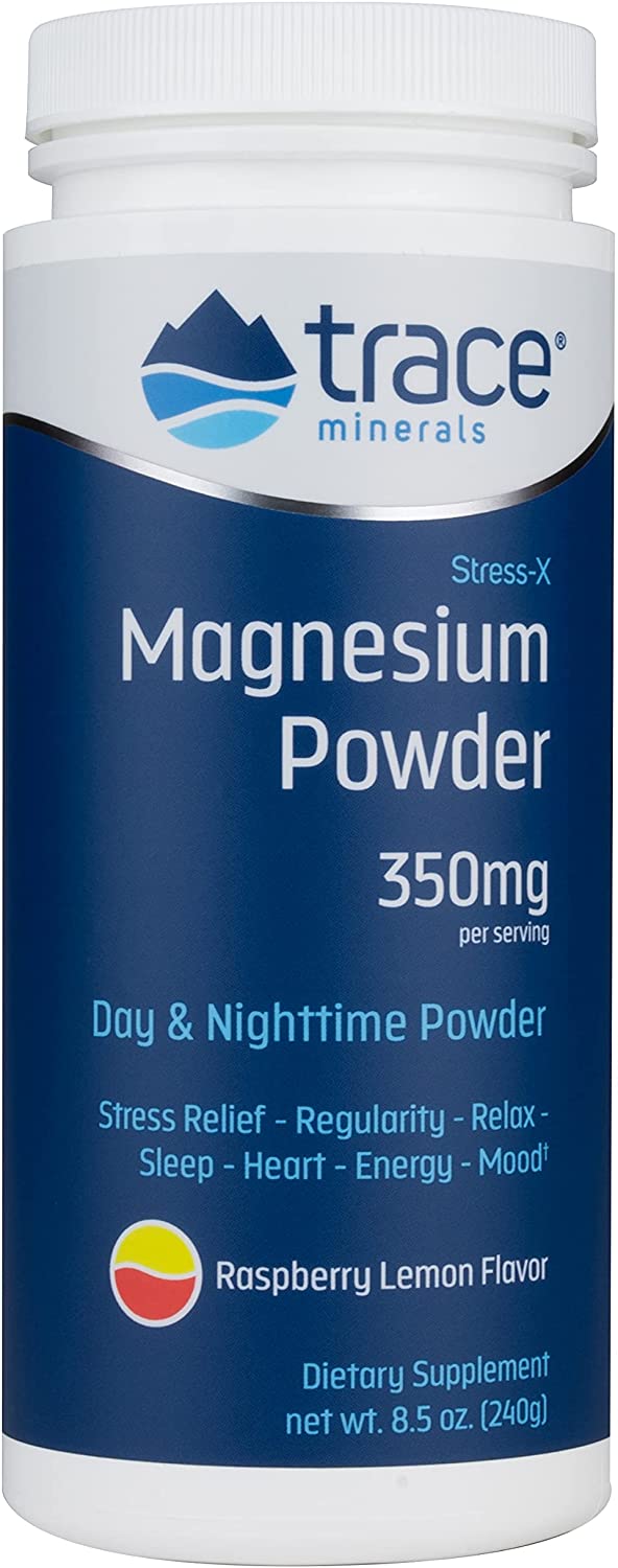 Trace Minerals Stress-X Magnesium Powder, Raspberry Lemon - 240g
