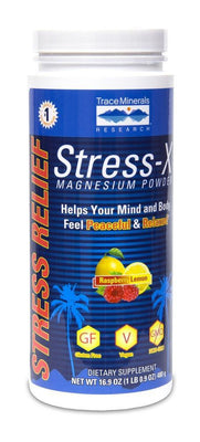 Trace Minerals Stress-X Magnesium Powder, Raspberry Lemon - 480g