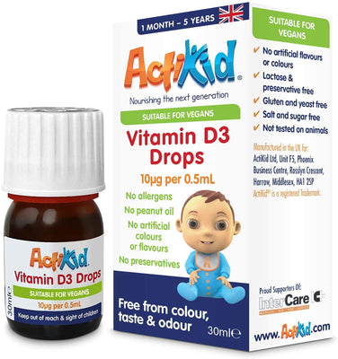 ActiKid Vitamin D3 Drops, 10mcg - 30 ml.