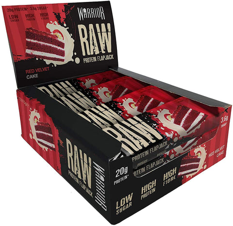 Warrior Raw Protein Flapjack, Red Velvet Cake - 12 bars