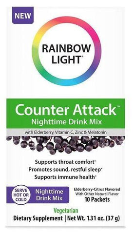 Rainbow Light Counter Attack - Nighttime Drink Mix, Elderberry Citrus - 10 packets