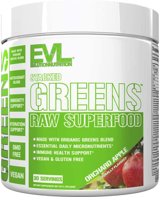 EVLution Nutrition Stacked Greens, Orchard Apple - 162g