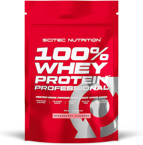 SciTec 100% Whey Protein Professional, Strawberry - 500g