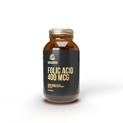 Grassberg Folic Acid, 400mcg - 60 caps