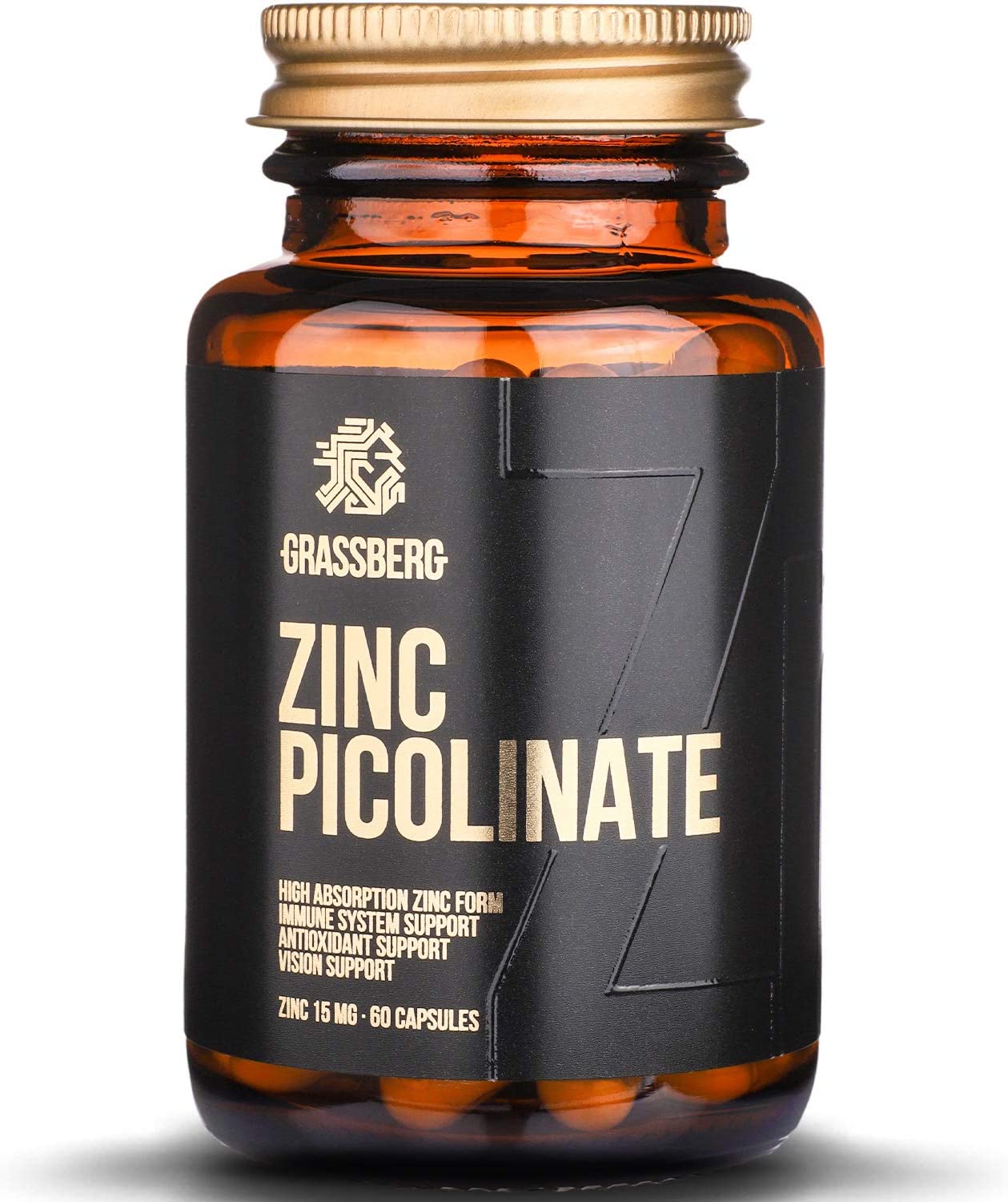 Grassberg Zinc Picolinate, 15mg - 60 caps