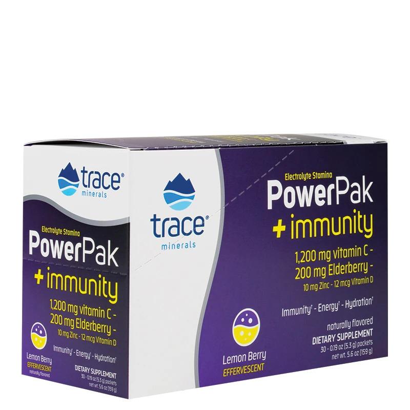 Trace Minerals Electrolyte Stamina Power Pak + Immunity, Lemon Berry - 30 packets