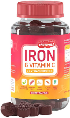 Chewwies Iron & Vitamin C, Cherry - 30 vegan gummies