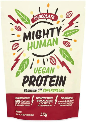 Mighty Human Vegan Protein, Chocolate - 510g
