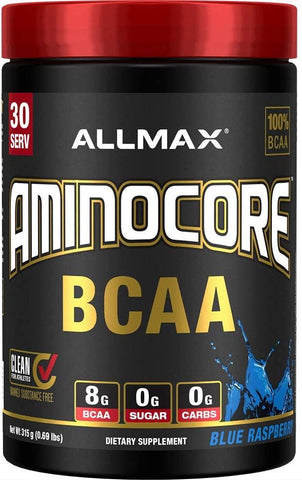 AllMax Nutrition Aminocore BCAA, Blue Raspberry - 315g