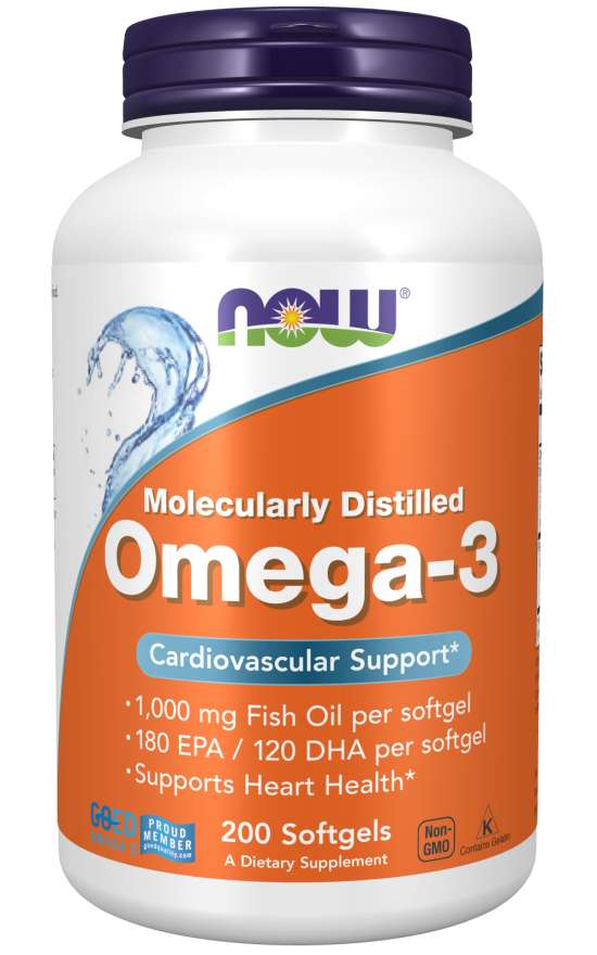 NOW Foods Omega-3 Molecularly Distilled - 200 softgels