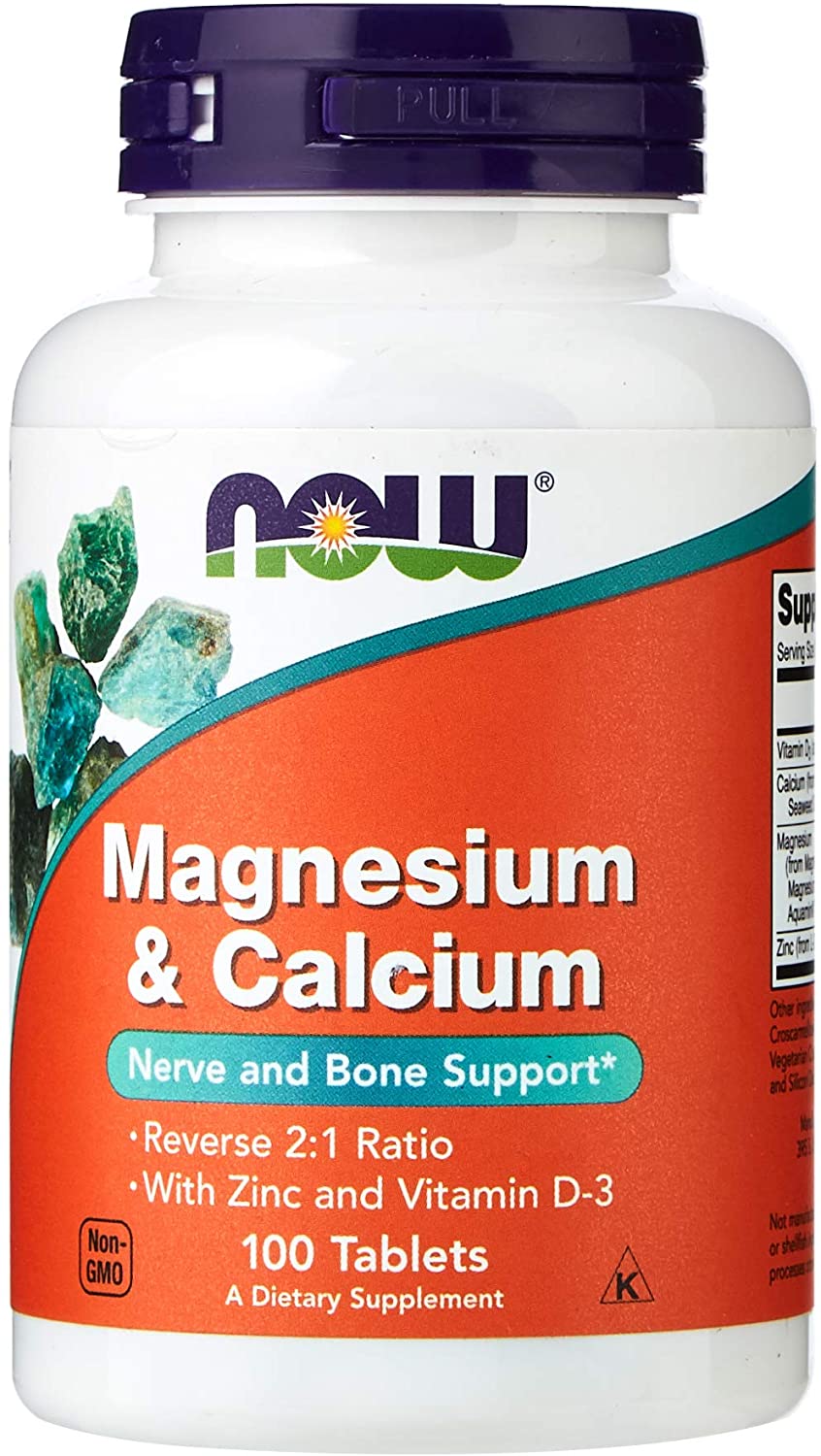 NOW Foods Magnesium & Calcium with Zinc and Vitamin D3 - 100 tablets