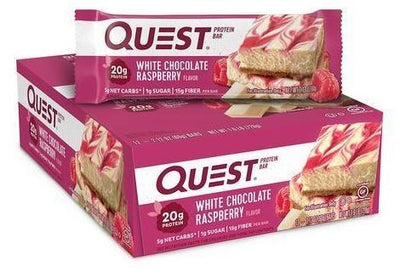 Quest Nutrition Quest Bar, White Chocolate Raspberry - 12 bars