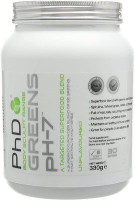 PhD Greens pH-7, Unflavoured - 330g