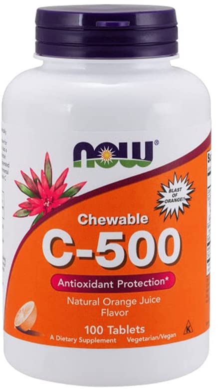 NOW Foods Vitamin C-500 Chewable, Orange - 100 tabs