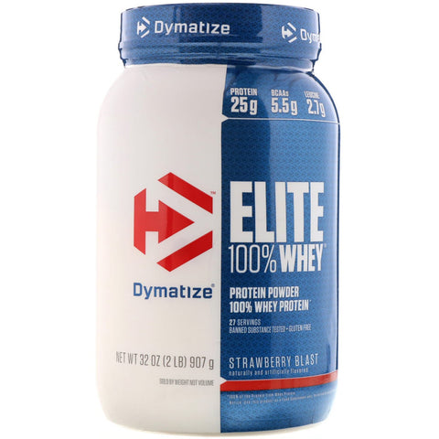 Dymatize Elite 100% Whey Protein, Strawberry Blast - 907g