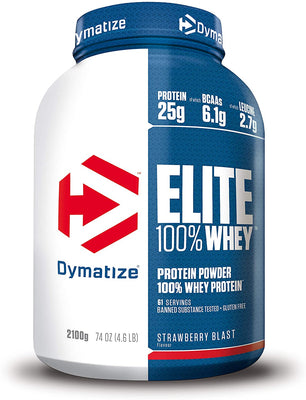 Dymatize Elite 100% Whey Protein, Strawberry Blast - 2100g