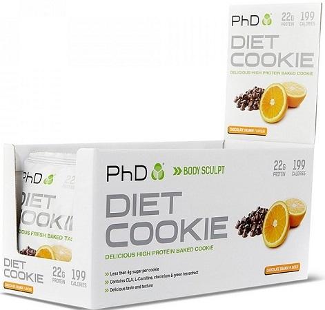 PhD Diet Cookie, Chocolate Orange - 12 cookies