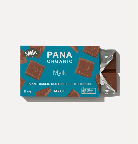 Pana Chocolate Mylk Chocolate Bar - Vegan Organic Gluten Free 45g (Pack of 12)