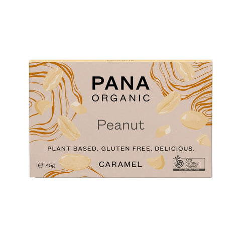 Pana Chocolate Peanut Caramel Bar - Vegan Organic Gluten Free 45g (Pack of 12)
