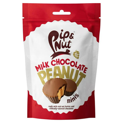 Pip & Nut Milk Choc Peanut B cups bags 88g (Pack of 8)