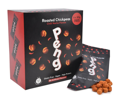 Peng Chilli Nacho Roasted Chickpeas Snack 6 x 30g (Pack of 6)