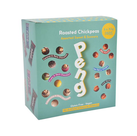 Peng Sweet & Savory Roasted Chickpea Snack 6 x 30g (Pack of 6)