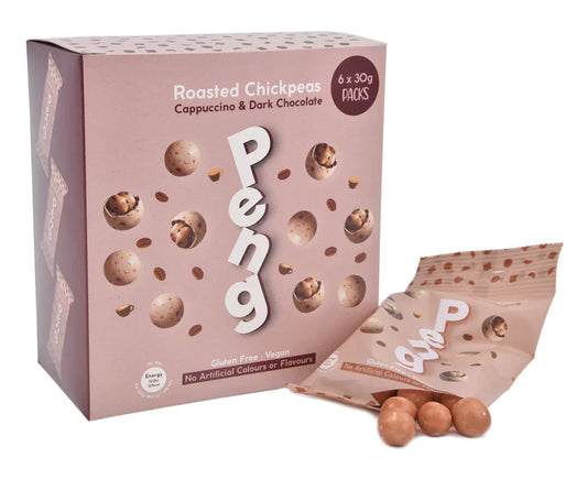 Peng Cappuccino and Dark Chocolate Roasted Chickpeas Snack 6 x 30g (Pack of 6)