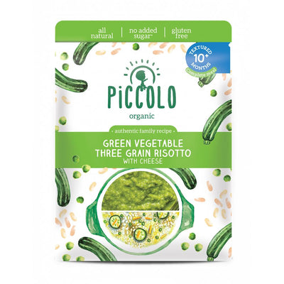 Piccolo Foods Organic Green Vegetable Three Grain Risotto Stage 3 180g (Pack of 4)