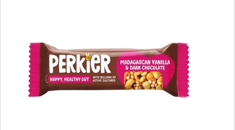 Perkier Madagascan Vanilla & Dark Chocolate Probiotic Bars 37g (Pack of 15)