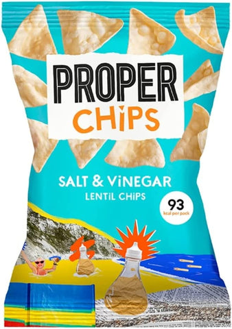 ProperCHIPS Salt & Vinegar Lentil Chips 20g (Pack of 24)
