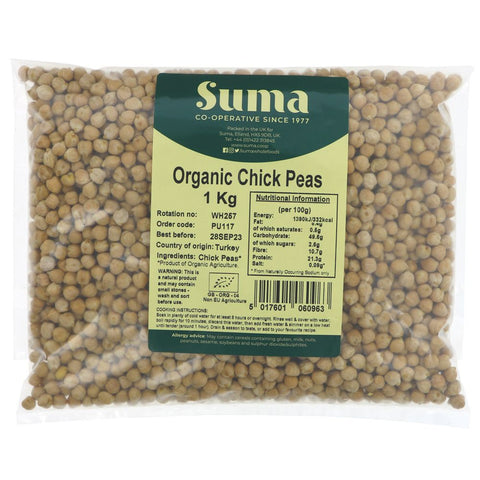 Suma Bagged Down Organic Chickpeas 1kg