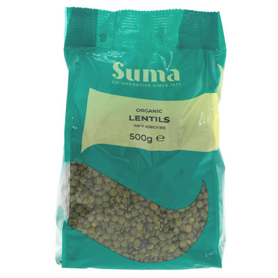 Suma Prepacks Organic Dark Speckled Lentils 500g (Pack of 6)