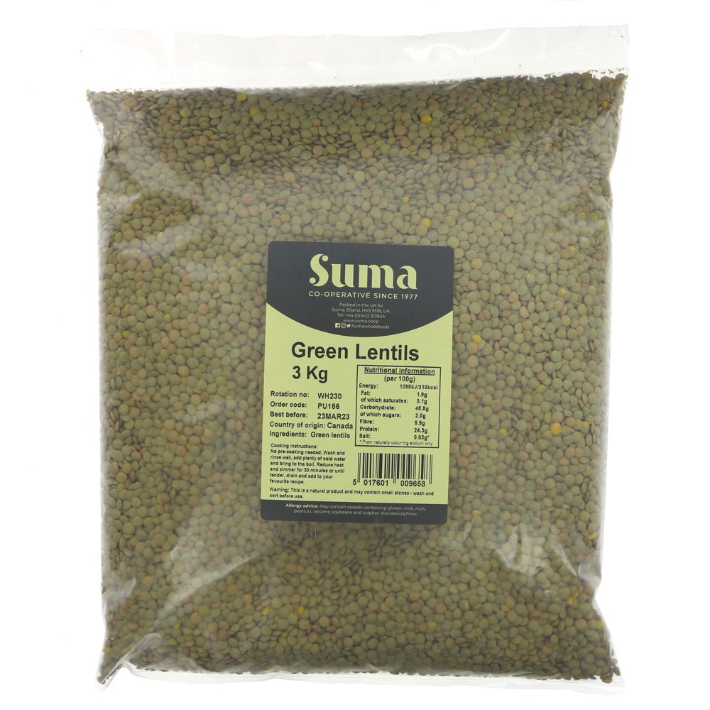 Suma Bagged Down Green Lentils 3kg