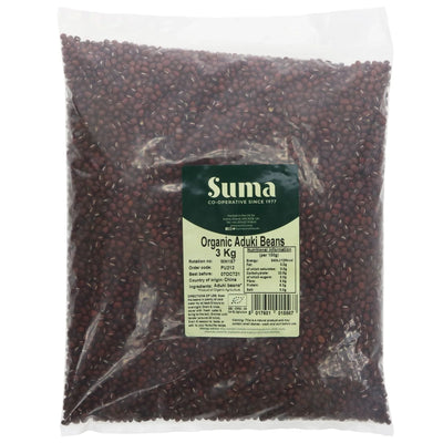 Suma Bagged Down Organic Aduki Beans 3kg