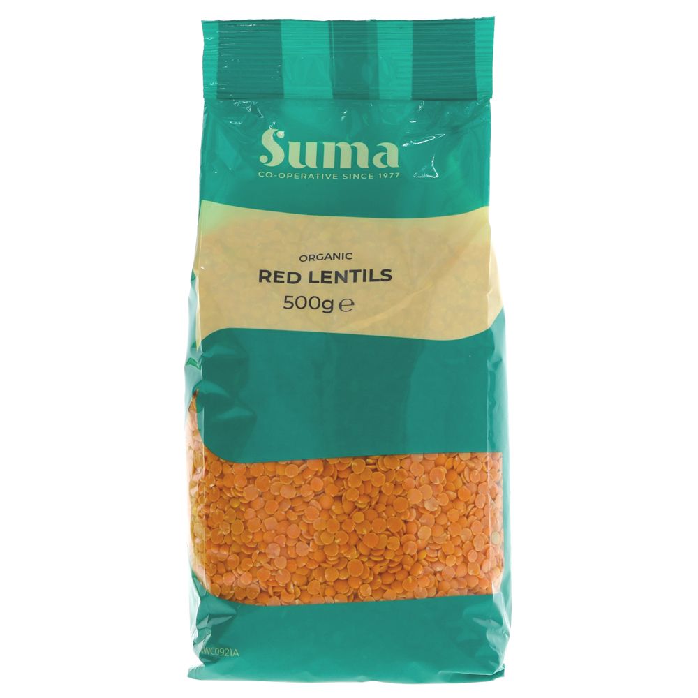 Suma Prepacks - Organic Pp Red Lentils 500g (Pack of 6)