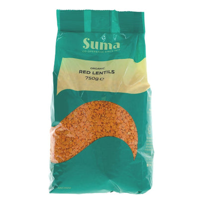 Suma Prepacks Organic Red Lentils 750g (Pack of 6)