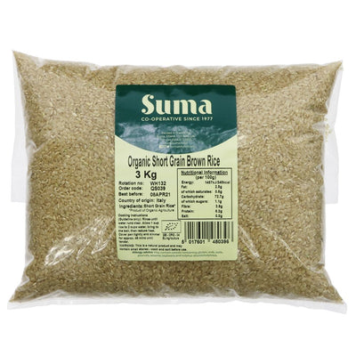 Suma Bagged Down - Organic Short Grain Brown Rice 3kg
