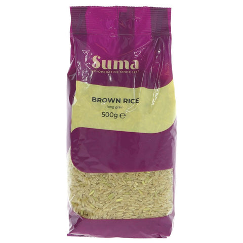 Suma Prepacks Long Grain Brown Rice 500g (Pack of 6)