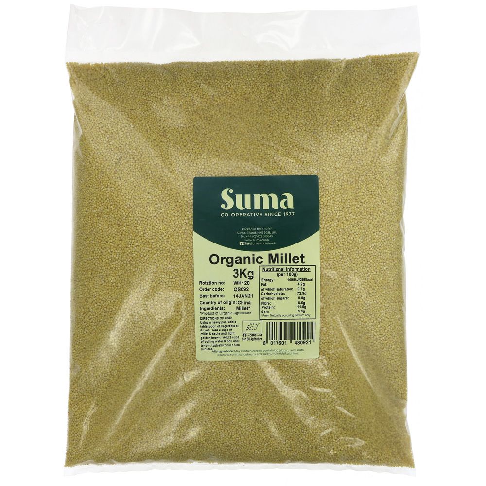 Suma Bagged Down Organic Millet 3 kg