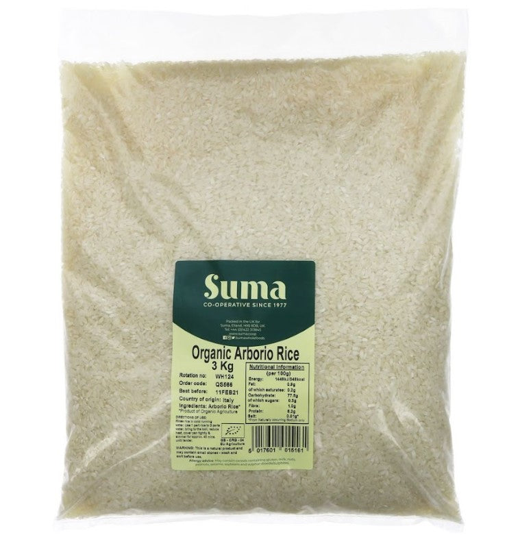 Suma Bagged Down Organic Arborio Rice 3kg