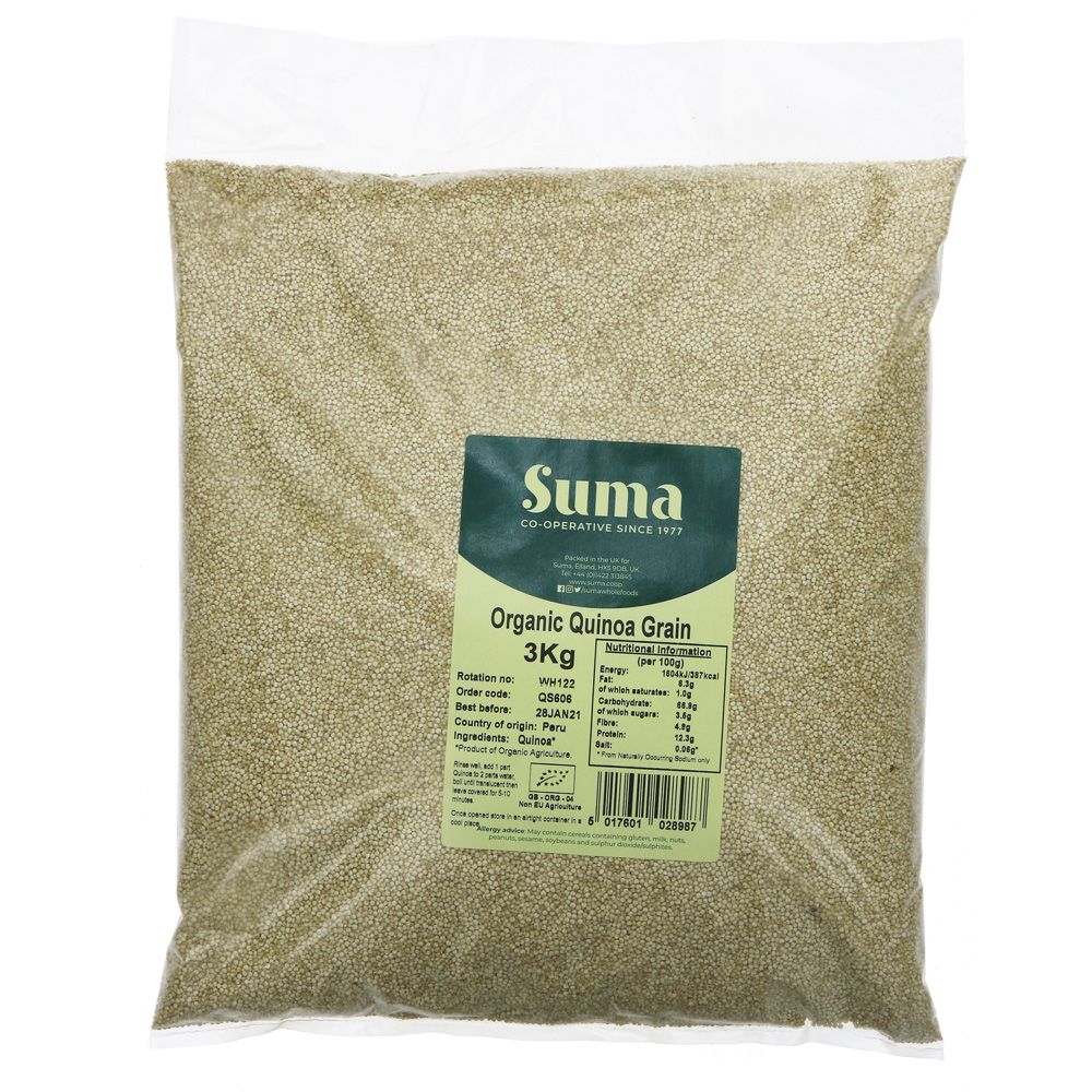 Suma Bagged Down Organic Quinoa (not F/t) 3 kg